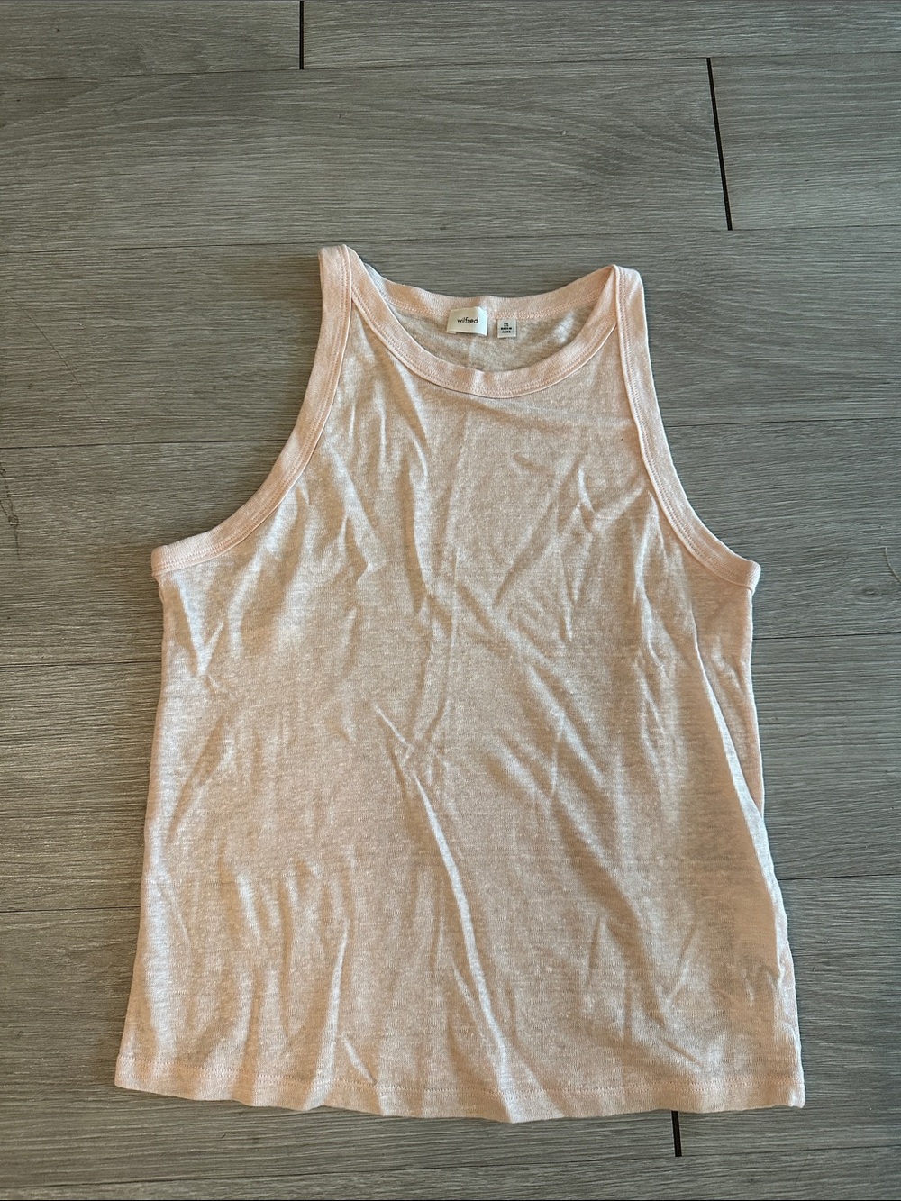 Aritzia Wilfred peach linen tank Top
